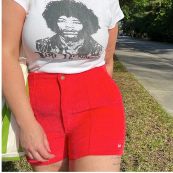 NWOT Hammies Colorful Red Stretch Corduroy Shorts Size 28 - Picture 5 of 8